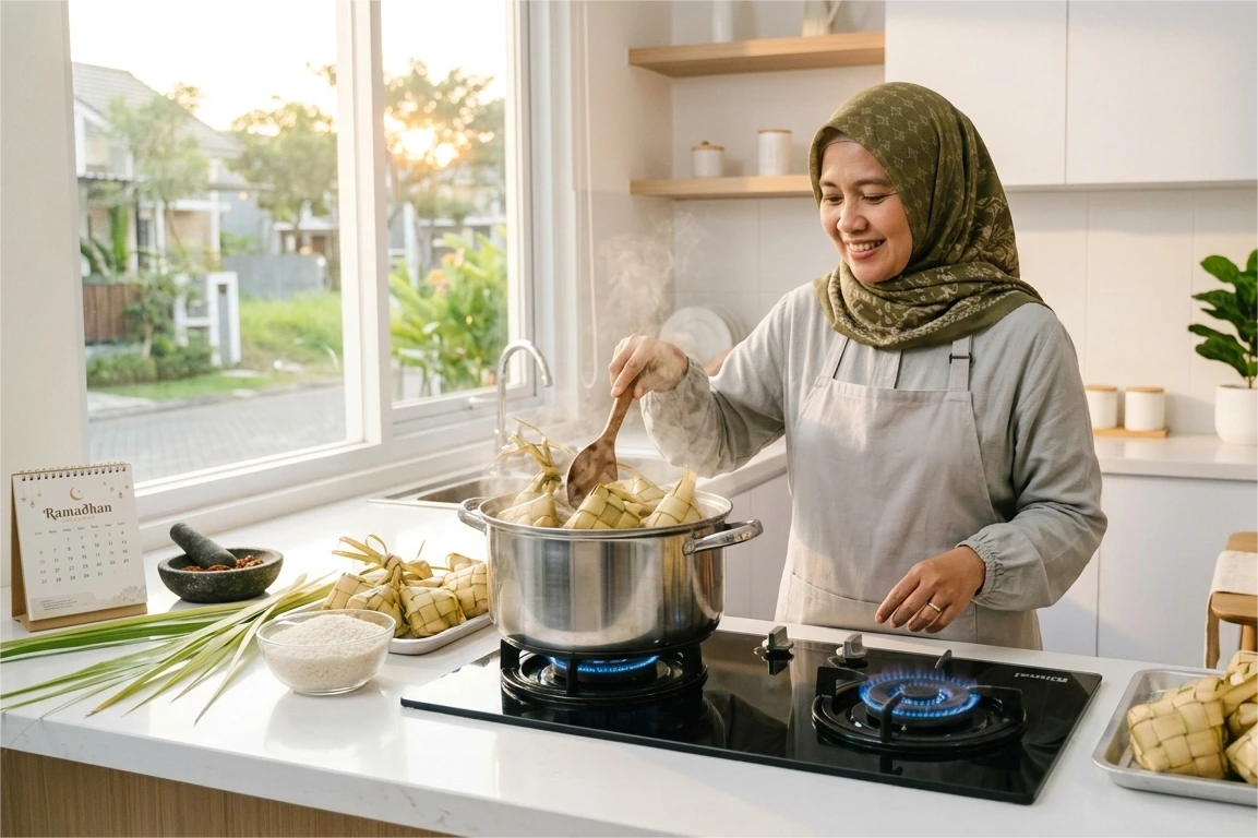 Tips Anti Gagal Memasak Ketupat Hemat Gas di Rumah
